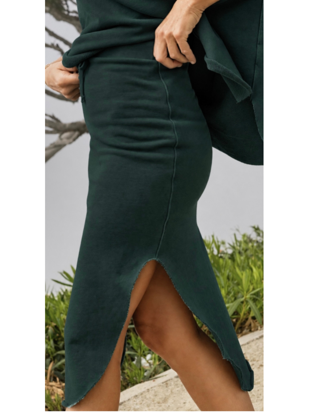 Frank & Eileen EverGreen Unforgettable Midi Skirt with Side Slits Size L New